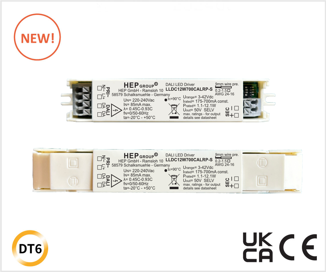 LLDC 12W 175-700mA DIP-Switch DALI-2 DT6 Touch-Dim