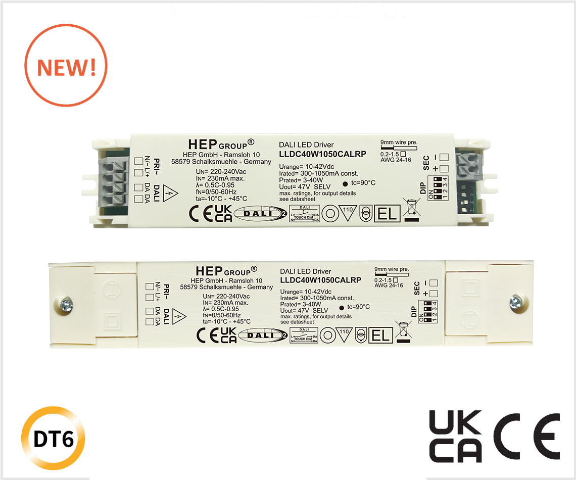 LLDC 40W 300-1050mA DIP-Switch DALI-2 DT6 Touch-Dim
