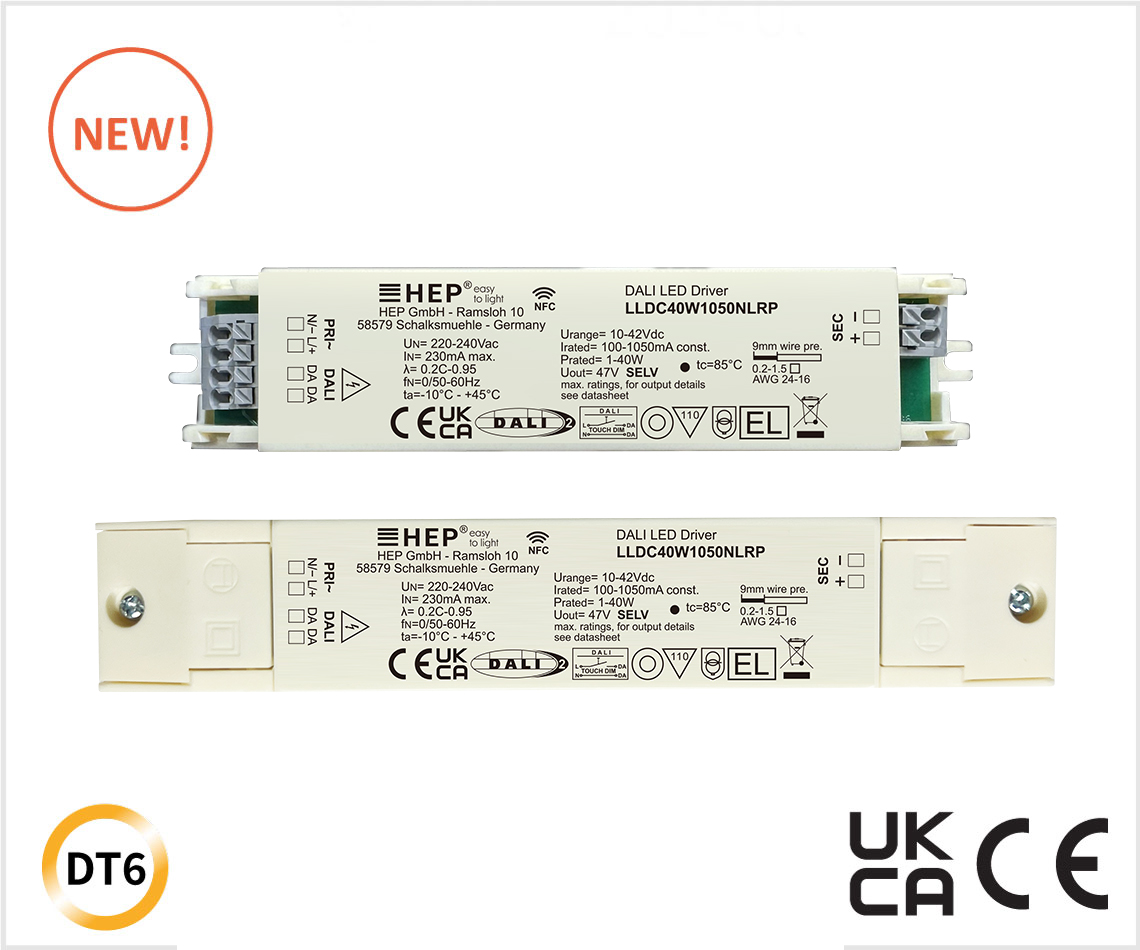 LLDC 40W 100-1050mA NFC DALI-2 DT6 Touch-Dim